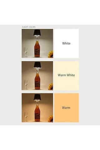 Maoyaya Modüler Masa Lambası Createtech Uygulanabilir Şişelere Şarjlı Renkli Led, 3 Kademeli Işık Seçeneği 320-1 Kırmızı 320-1 Kırmızı