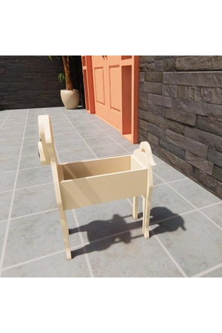 Jeehugo Köpek Şekilli Pvc Saksı, Labrador Desenli Bej, Özel Tasarım, 7-10 Gün Hazırlanır, 21 20 12 9cm Boyutlu Bitki Saksısı