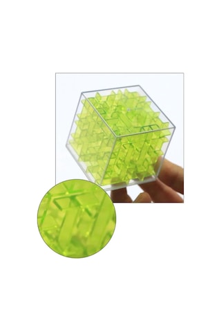 Demir Bilyeli Labirent Zeka Küpü Akıl Küpü Küp - Yeşil