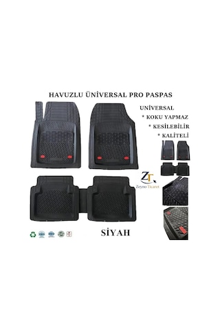 Toyota Auris Hb 2007 4 Cm Derin Havuzlu 5 Parça 3d Universal Oto Paspas Siyah