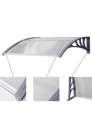 Kapı Üstü Pratik Sundurma 150 X 100 Cm Gri Tente