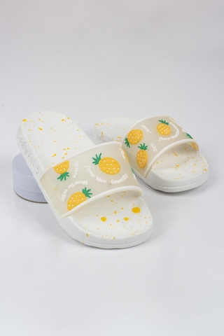 Kız Çocuk Ananas Yazı Ve Temalı Terlik-5770-sarı Sarı