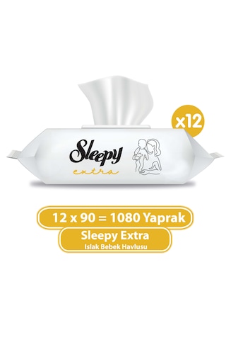 Sleepy Extra Islak Bebek Havlusu 12 x 90'lı 1080 Yaprak