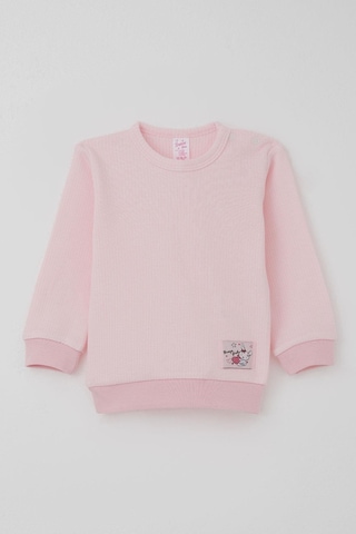 Breeze Kız Bebek Pijama Takımı Omuzdan Patlı Sevimli Minik Tavşancık Armalı 4 Ay-1 Yaş, Pembe Pembe