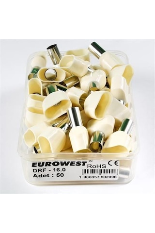 Eurowest 2x16,00mm Bej Çift Girişli İzoleli Yüksük 1 Kutu 50 Adet
