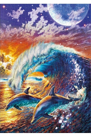 Ks Games 1000 Parça Dalgalarla Surf Karanlıkta Parlayan Puzzşe - 20765 - Adrian Chesterman