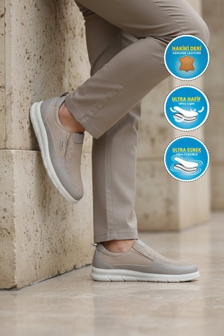 Ayakmod Premium Kum Hakiki Deri Anatomik Erkek Casual Ayakkabı 3704 M