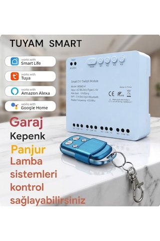 Tuya Wifi Destekli Akıllı 4 Kanallı Işık Anahtarı 1
