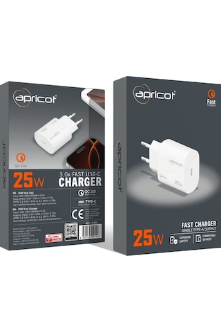Apricot Apc-u425 25w Pd Beyaz Hızlı Ev Şarj Adaptörü