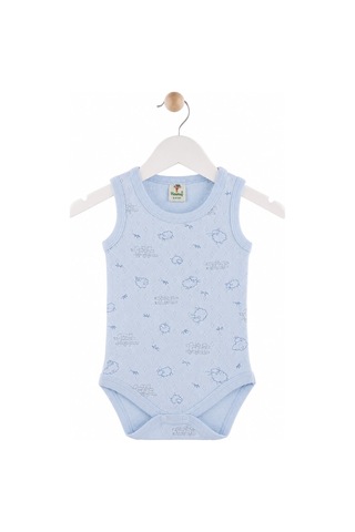 H&c Coolboy H&c Bebek Kolsuz Çıtçıtlı Body Zıbın %100 Pamuk Jakarlı Kuzu Desenli Mavi Kuzulu