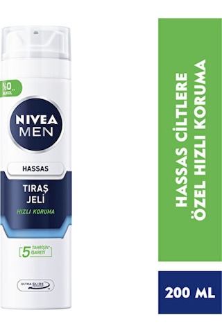 Men Hassas Tıraş Jeli 200ml, Hassas Ciltlere Özel Hızlı Koruma, , Alkolsüz Formül