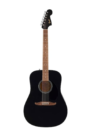 Fender 0974000506 California Debut Redondo Dreadnought Akustik Gitar Black Ceviz Klavye, İnce Sap Profili Ve Güçlü Akustik Projeksiyon