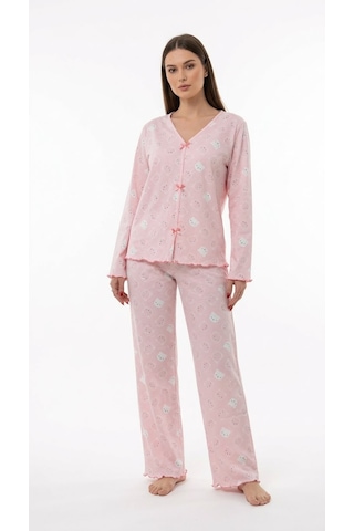 Divinus Panda Desenli Bayan Pijama Takımı Pembe
