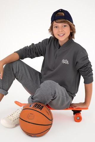 U.S. Polo Assn. Erkek Çocuk Yarım Fermuarlı Antrasit Sweatshirt 50293774-VR006