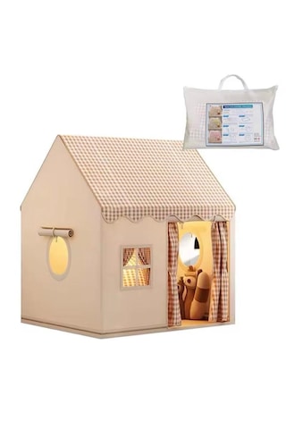 Haki Damalı Lüks Çocuk Oyun Çadırı - Büyük Boy Ev Tipi İç Ve Dış Mekan Oyun Evi 130x120x100 Cm