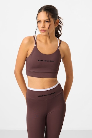 TOMMYLIFE Kahverengi Esnek Standart Fit Performans Kadın Tayt Takım - 95333