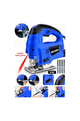 Alman 4600 W Lazerli Sjs Metal Şanzuman 6 Kademe Devirli Pandül Ayarlı Dekupaj Testere Makinesi 5 Uç