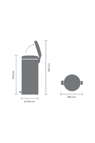 Brabantia Çöp Kutusu 30 Litre Newicon Pedallı Beton Gri 119187 Gri