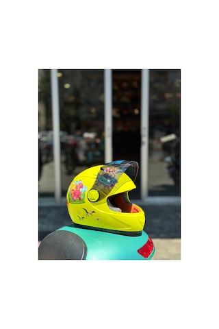 Çocuk Kaskı Ece 22.06 Sertifikalı / Fullface Kask / Ekstra Hafif Ve Konforlu Sarı