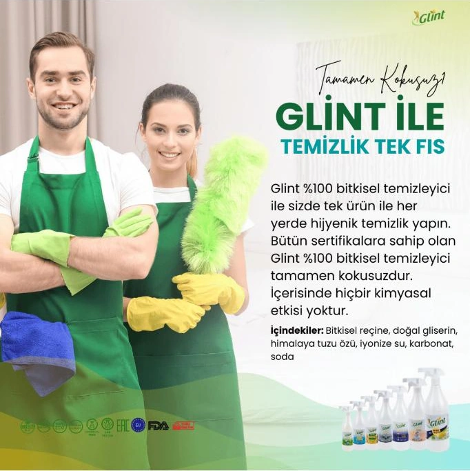 Glint 1 Litre %100 Küf Fırın Izgara Temizleyici Yağ Sökücü Çok Amaçlı Yüzey Temizleyici Tekli