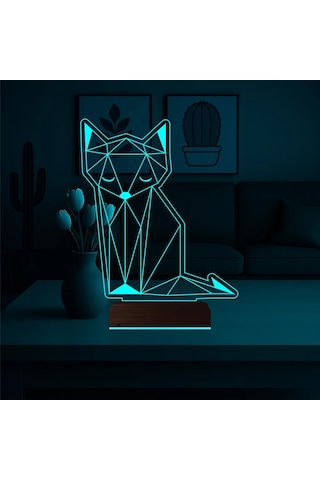 Luvivia Kurnaz Tilki 3d Lamba - Masa Gece Lambası Şeffaf