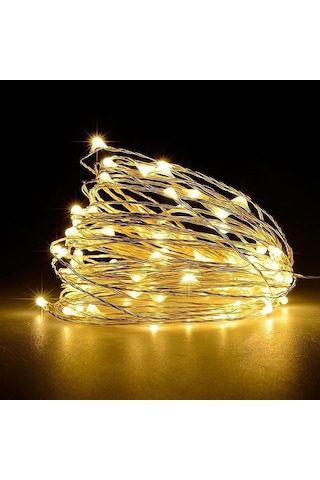 Jsdoin 50 Led Pille Çalışan Bakır Tel İç Mekan Dış Mekan Yatak Odası Düğün Dekoru Parti Noel Ağacı Dekorasyonu 5m 50 Adet/sıcak Beyaz