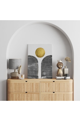 Minimalist Altın Çemberli Kanvas Tablo Nv00286