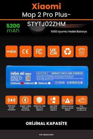 Xiaomi Mop Pro2+ 3D STYTJ02ZHM 5200mAh Robot Süpürge Bataryası