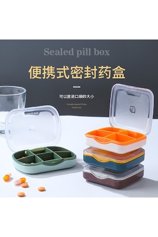 Likeable Taşınabilir Mühürlü Ilaç Dağıtım Kutusu, Bir Haftalık Büyük Kapasiteli Ilaç Saklama Kutusu, 6 Bölmeli Taşınabilir Küçük Ilaç Kutusu - Koyu Mavi