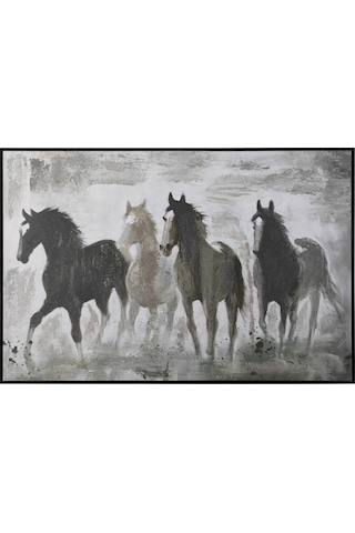 Mudo Home Stallıons Çerçeveli Yağlıboya Tablo 100x150 Cm