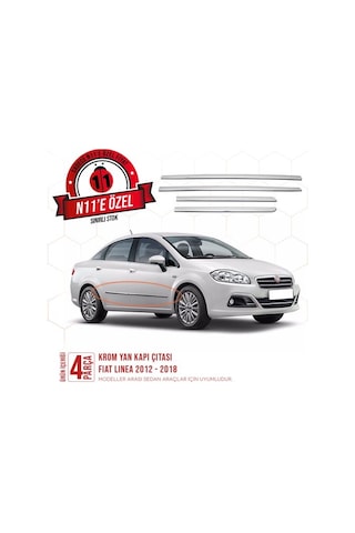 intakrom Fiat Linea Krom Yan Kapı Çıtası 4 Parça 2012 ve Üzeri