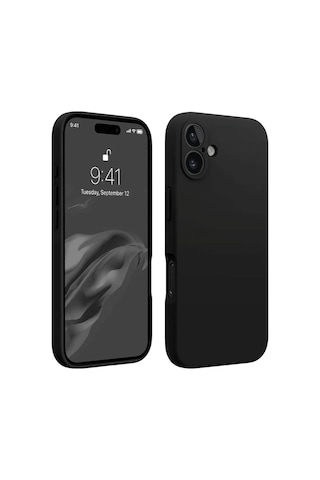 Gld-spt- Newface Apple Uyumlu iPhone 16 Kılıf First Silikon - Siyah