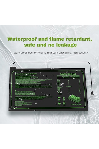 Jeehugo Fantezi Bitki Isıtıcı Matı - 25x53.5cm Sıcaklıklı Fide Çimlendirme, Su Geçirmez Pvc, 230v Euro Şarjı, Bitki Büyüme İçin Enerji Verimli Siyah