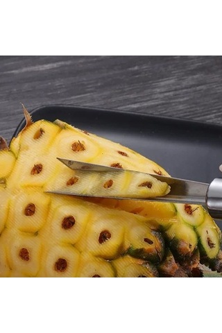 Dancemonkey 2 Takım 4'lü Ananas Bıçağı, Paslanmaz Çelik Meyve Bıçağı Gümüş