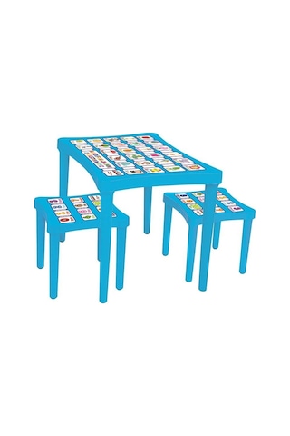 Pilsan Story Iki Tabureli Ders Çalışma Masa Sandalye Mavi 03493