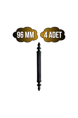 Plastik Siyah Kulp Mobilya Ve Dolap Kulpu Siyah 96mm 4 Adet Siyah