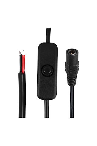 Ayt Anahtarlı Dc Kablo 30 Cm 5.5x2.5 Mm Jack Soketli Dişi Güç Kablosu Adaptör Soketli Kablo
