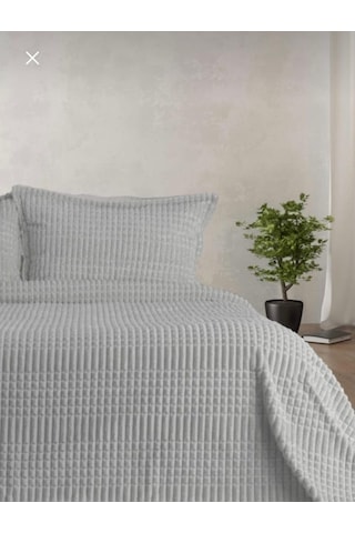 Merinos Modern Line 3 Parça Battaniye Yatak Örtüsü - Gri