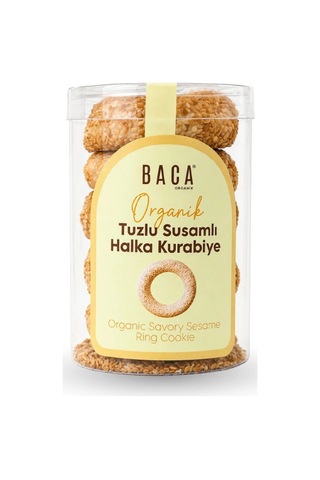Organik Tuzlu Susamlı Halka Kurabiye 100g