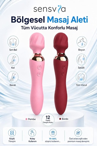 12 Modlu Güçlü Titreşimli Bölgesel Masaj Aleti Sessiz Kişisel Vücut Masaj Cihazı