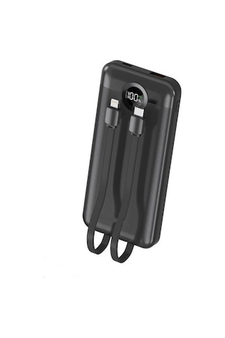 Trm-1015 10000 Mah 2 Çıkışlı 22.5w Hızlı Şarj Dijital Göstergeli Powerbank Siyah
