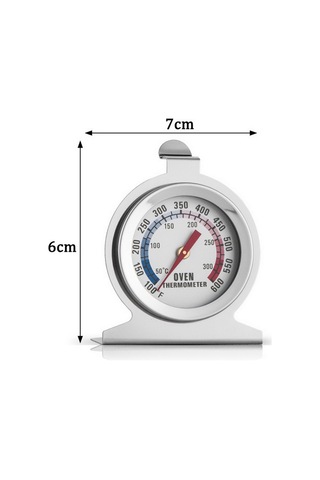 Singree Paslanmaz Çelik Fırın Termometresi, 50-300 C/100-600 F Aralığında Çift Ölçekli, 7x6cm, Tek Adet