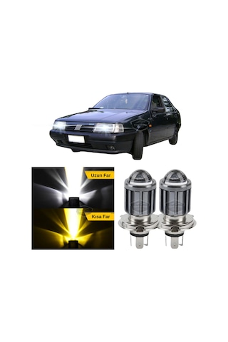 Fiat Tempra 1990-1999 Uyumlu Mercekli Far Ampulü Led Xenon Çift Renk Sarı-beyaz Far Şimşek Etkili Led Lamba Uzun LED Far 56081200