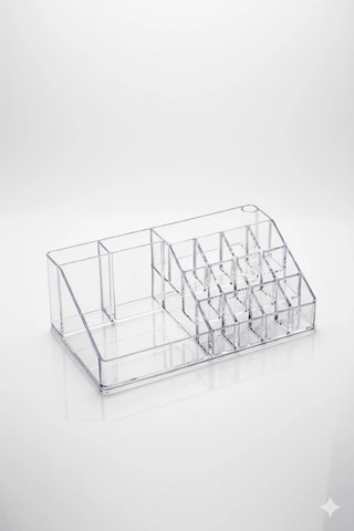 Şeffaf Akrilik Banyo Kozmetik Düzenleyici Organizer 13x22x8 Cm Şeffaf