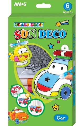Amos Cam Boyama Seti Sun Deco Arabalar SD10P6-C Renksiz