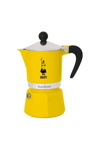 Cups Ocak Üstü Espresso Pişirici - 130ml - Sarı Renk - Alüminyum Gövde - Patentli Güvenlik Valfi - Tüm Ocak Tür
