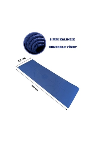 Xtr Fitness Tpe Yoga Matı Ve Egzersiz Minderi 8 Mm Lacivert