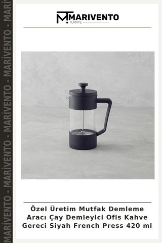 Özel Üretim Mutfak Demleme Aracı Çay Demleyici Ofis Kahve Gereci Siyah French Press 420 Ml Çok Renkli