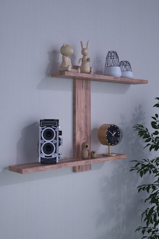 Dekorfim DF05104AC Dekoratif Z Raf Kitaplık Duvar Rafı İkili Raf