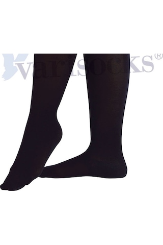 Orta Basınç Ccl 2 Diz Altı Burnu Kapalı Siyah Varis Çorabı Çorap